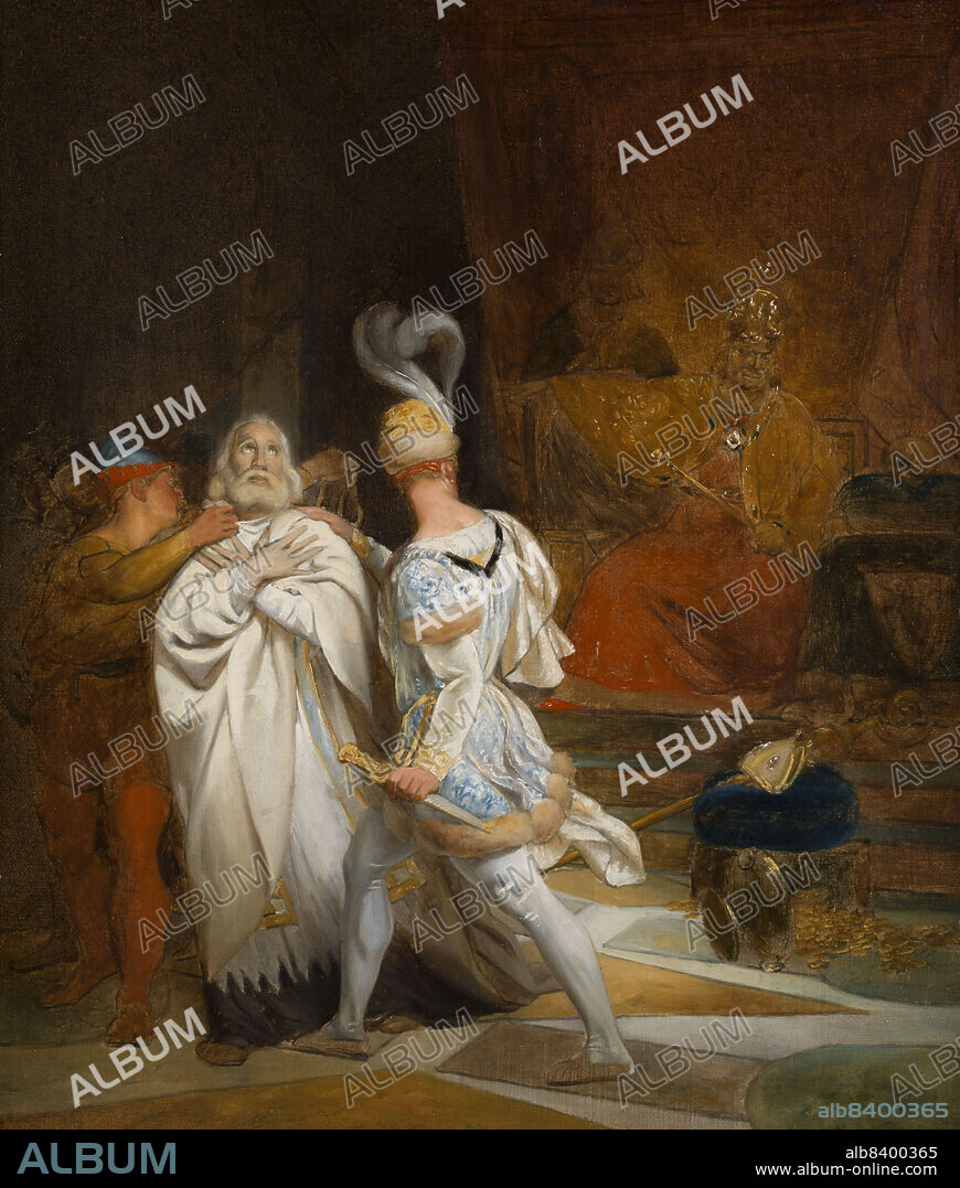 MICHEL MARIGNY. Esquisse pour l'église Saint-Eustache : Saint Jean Népomucène, martyr du secret de la confession, between 1826 and 1828. St John of Nepomuk, considered the first martyr of the Seal of the Confessional.