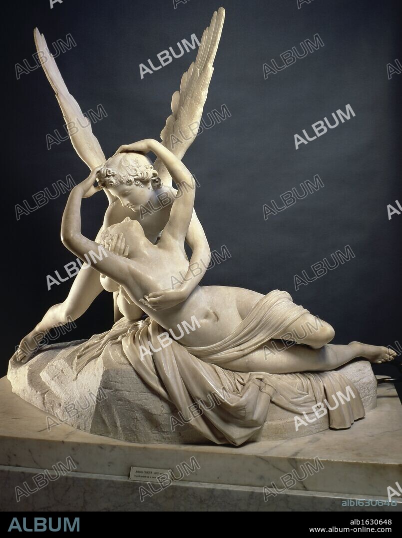 Cupid and Psyche   (Amour et Psyche)   Antonio Canova (1757-1822/Italian)   Marble Sculpture   Musee du Louvre, Paris.
