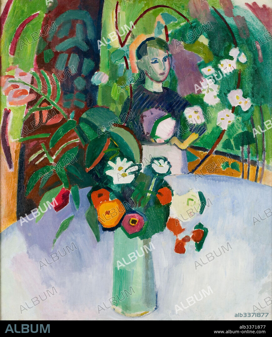 RAOUL DUFY. Jeanne with Flowers.