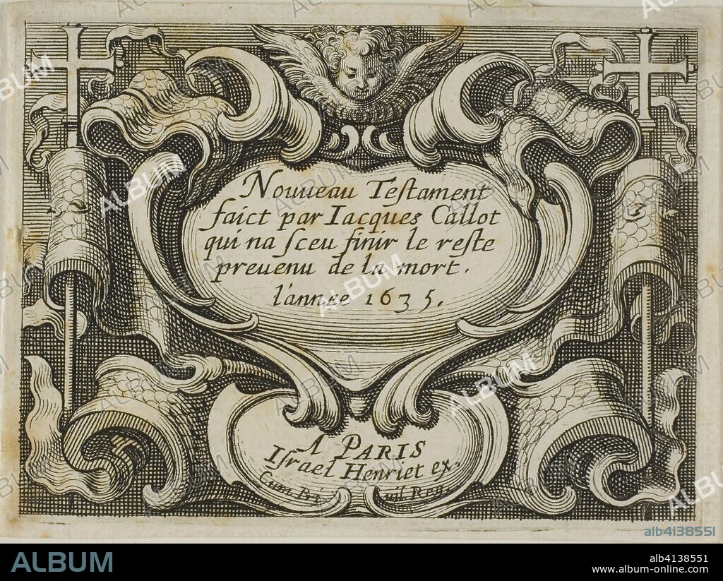 Frontispiece, from the New Testament. Jacques Callot (French, 1592-1635); engraved by Abraham Bosse (French, 1602-1676); published by Israël Henriet (French, 1590-1661). Date: 1635. Dimensions: 63 × 85 mm (plate); 67 × 89 mm (sheet). Etching on paper. Origin: France.