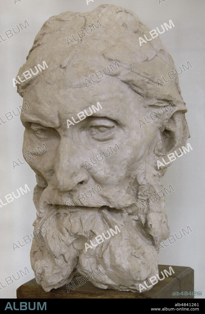 Auguste Rodin (1840-1917). Escultor francés. Burgués de Calais, Eustache de Saint-Pierre, tipo A. Cabeza,1886. Terracota. Museo Rodin. París. Francia.