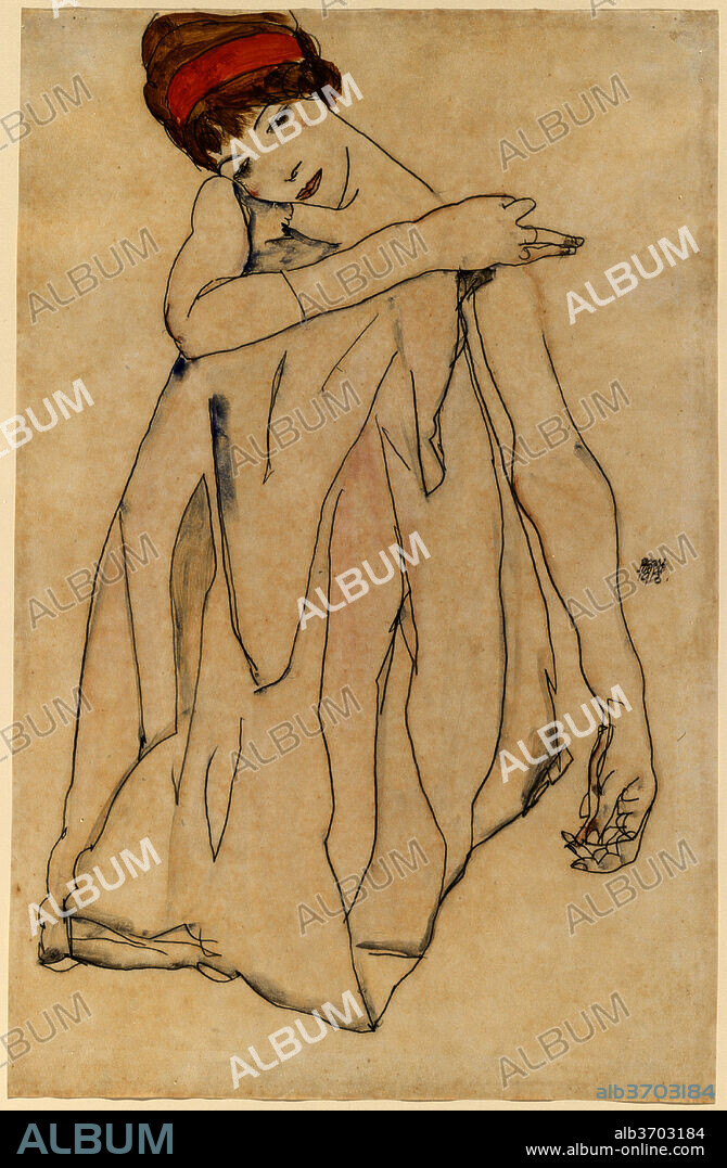 EGON SCHIELE. Dancer (Die Tänzerin). Dated: 1913. Dimensions: overall: 47 x 30.5 cm (18 1/2 x 12 in.). Medium: watercolor and gouache over graphite on wove paper.
