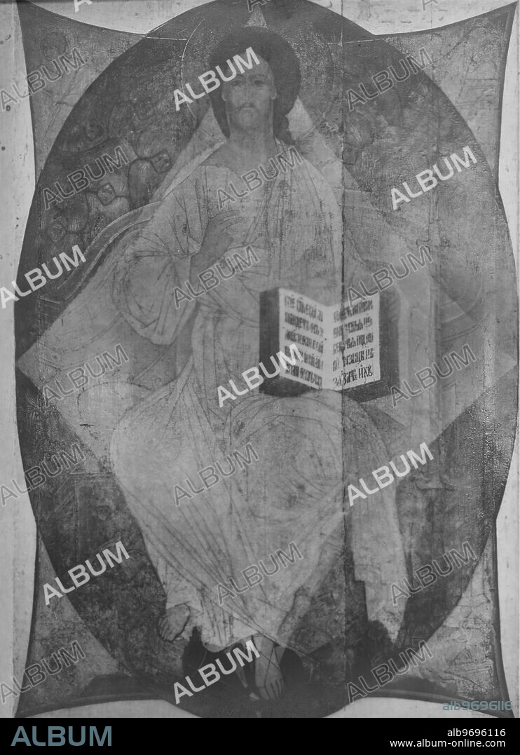 Deisis by Andrei Rublev. Christ in Majesty. Andrei Rublev. Moscow School. Moscow, The Tretyakov Gallery, Moscow. c.1410. Supplied By: SCRSS - Society for Co-operation in Russian & Soviet Studies.
