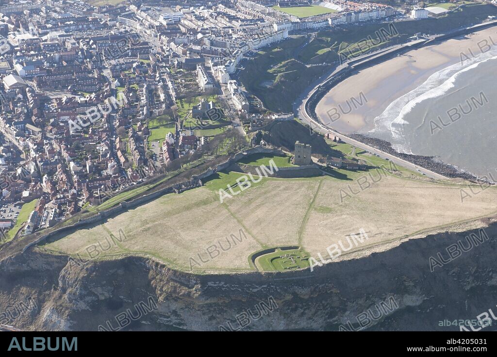 Ruins of Scarborough Castle, Chapel of Our Lady and Roman signal station, Scarborough, North Yorkshire, 2014.