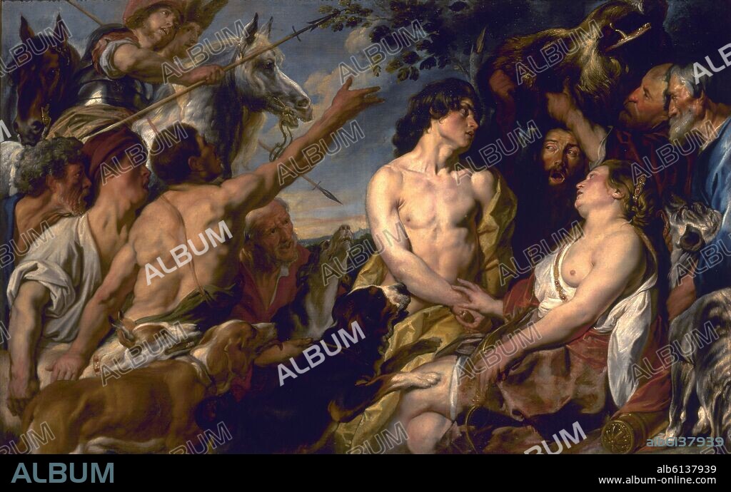JACOB JORDAENS (1593-1678). MELEAGRO Y ATALANTA - 1620-1650 - OLEO/LIENZO - 152,3x240,5 cm - NP 1546 - BARROCO FLAMENCO.