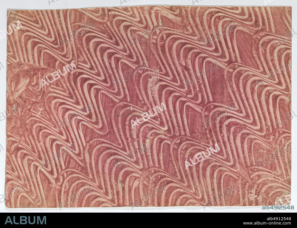 Anonymous, Red paste book cover with wavy line design, Anonymous, Italian, 18th century, 18th century, Relief print (wood or metal), Sheet: 8 1/16 × 11 9/16 in. (20.5 × 29.3 cm), Prints.