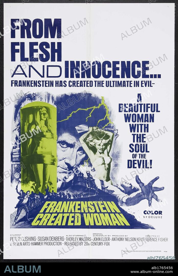 Poster of FRANKENSTEIN CREATED WOMAN, 1967, directed by TERENCE FISHER. Copyright HAMMER.