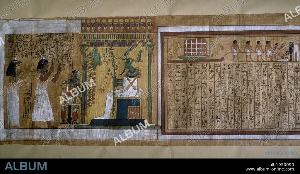 Egypt. Book of the Dead. From the tomb of royal architect Kha (Deir el-Medina). 1400 BC. 18th dynasty. New Kingdom. Egyptian Museum. Turin. Italy.