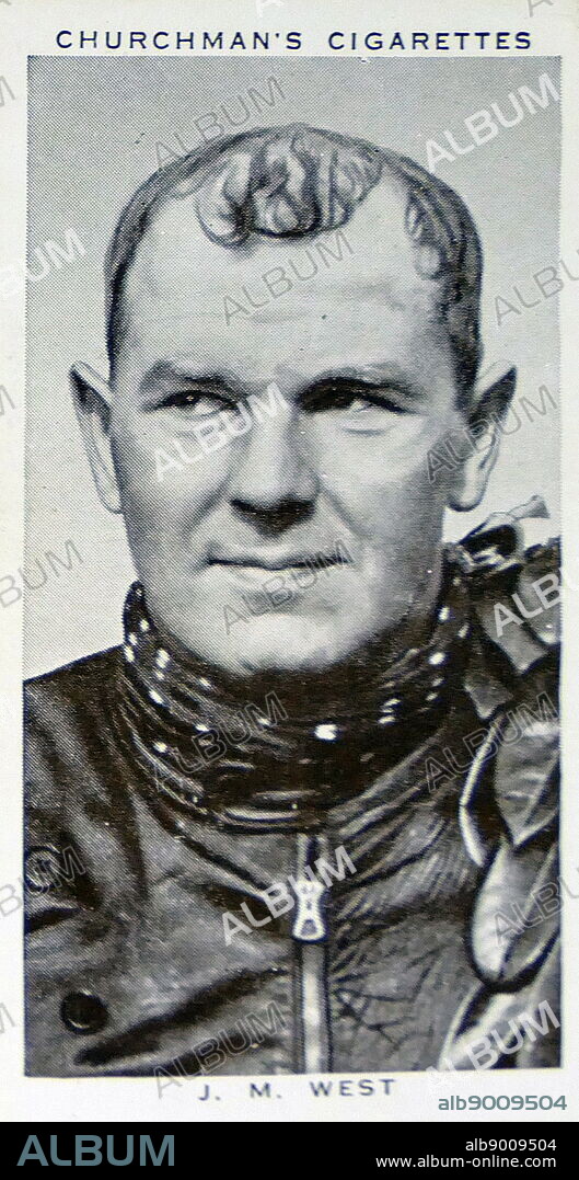 cigarette card showing: John Milns 'Jock' West, (28 February 1909 6 June 2004) a Grand Prix motorcycle racer from Great Britain in 1948.