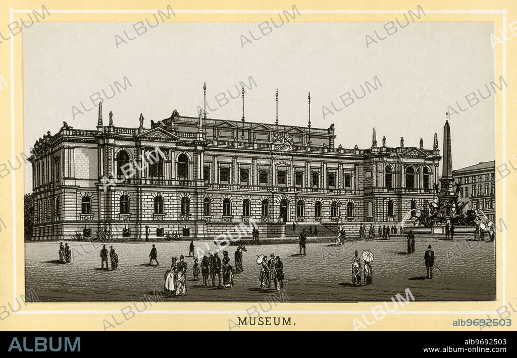 Europe, Germany, Saxony, Leipzig, museum of fine arts , lithography from the leporello : Album von Leipzig ( booklet from Leipzig ), publishing house : Carl Garte, Leipzig, probably published around 1880th - 1890th .