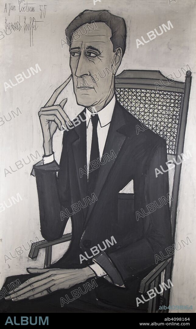 BERNARD BUFFET. Portrait of Jean Cocteau (1889-1963).