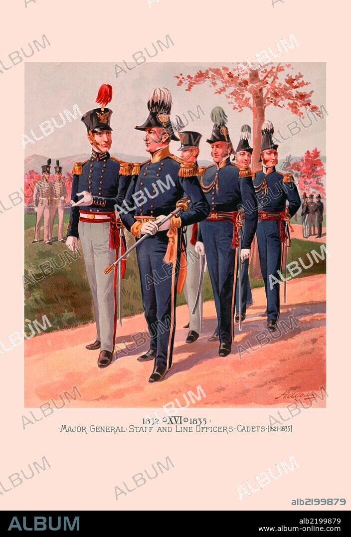 Major General, Staff and Line Officers-Cadets.