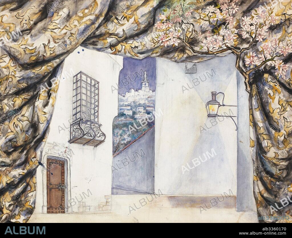 NATALIA SERGEEVNA GONCHAROVA. Stage design for the opera The Barber of Seville by G. Rossini.