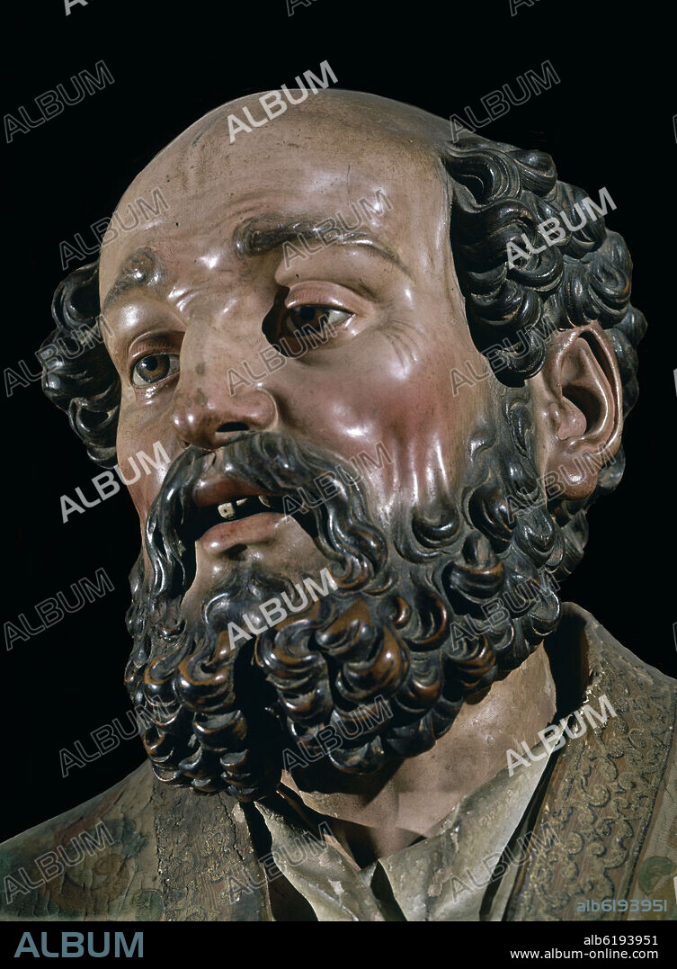 GREGORIO FERNANDEZ. CABEZA DE S PABLO-  S XVII- ESCULTURA BARROCA- MADERA POLICROMADA.