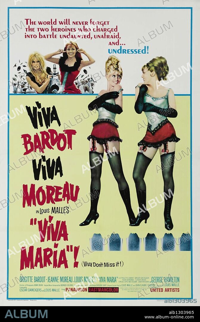 Poster of VIVA MARIA!, 1965, directed by LOUIS MALLE. Copyright UNITED ARTISTS.