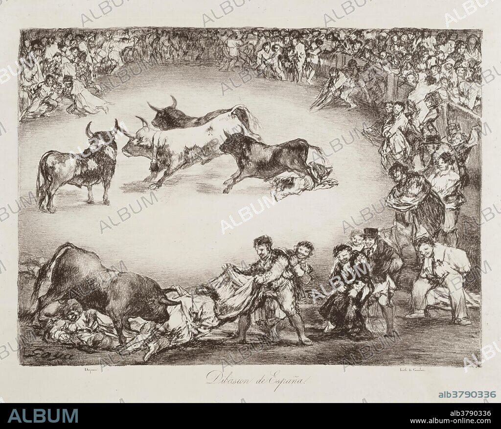 Francisco de Goya y Lucientes / 'Dibersión de España'. 1825. Litografía sobre papel avitelado, 418 x 538 mm.