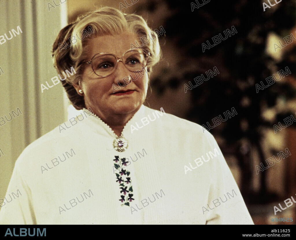 ROBIN WILLIAMS en SRA. DOUBTFIRE, PAPÁ DE POR VIDA, 1993 (MRS. DOUBTFIRE), dirigida por CHRIS COLUMBUS. Copyright 20TH CENTURY FOX.
