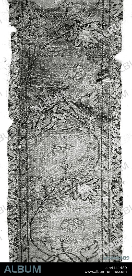 Fragment (Border). Iran (Persia, Isfahan). Date: 1601-1700. Dimensions: 7 x 22 cm (2 3/4 x 9 1/2 in.). Brocaded compound cloth. Origin: Iran.