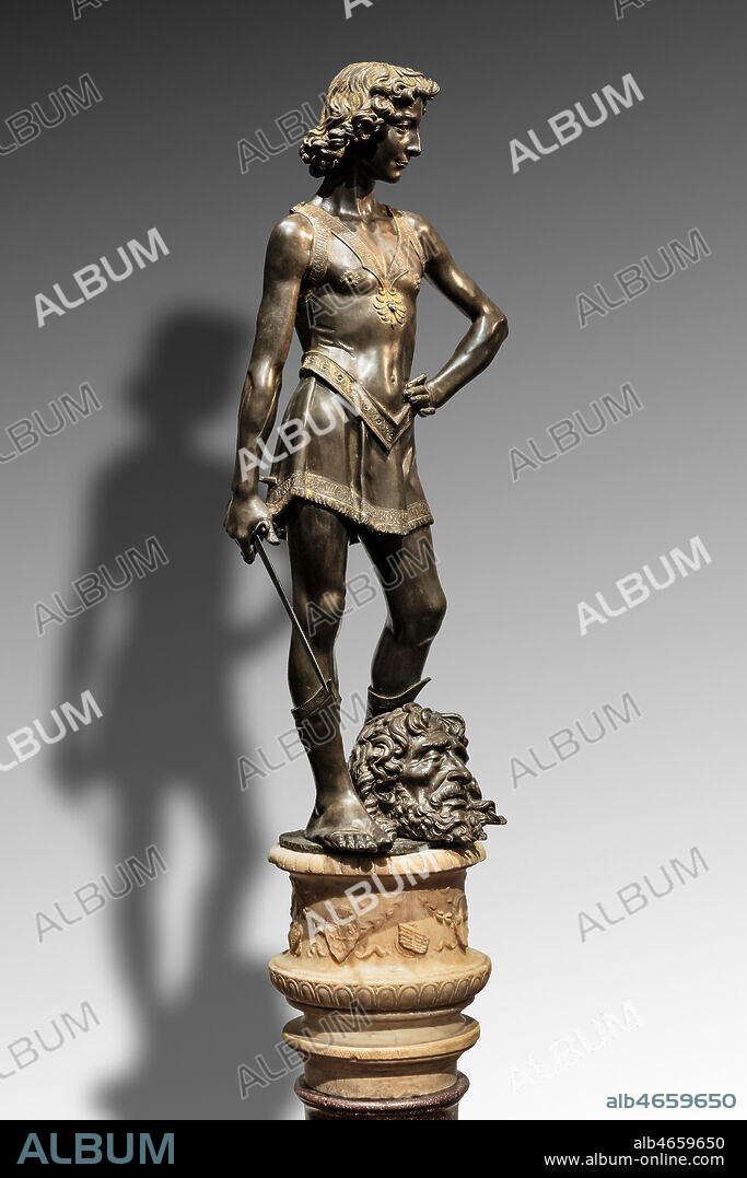 "David Victorious", 1468-70, by Andrea Del Verrocchio (1435-1488), bronze with traces of gilding.