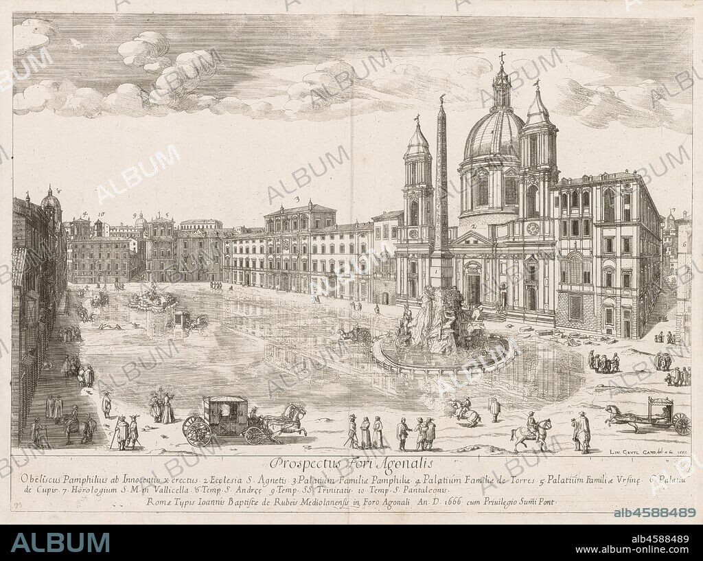 Piazza Navona from "Prospectus Locurum Urbis Romae Insign[ium], 1666.