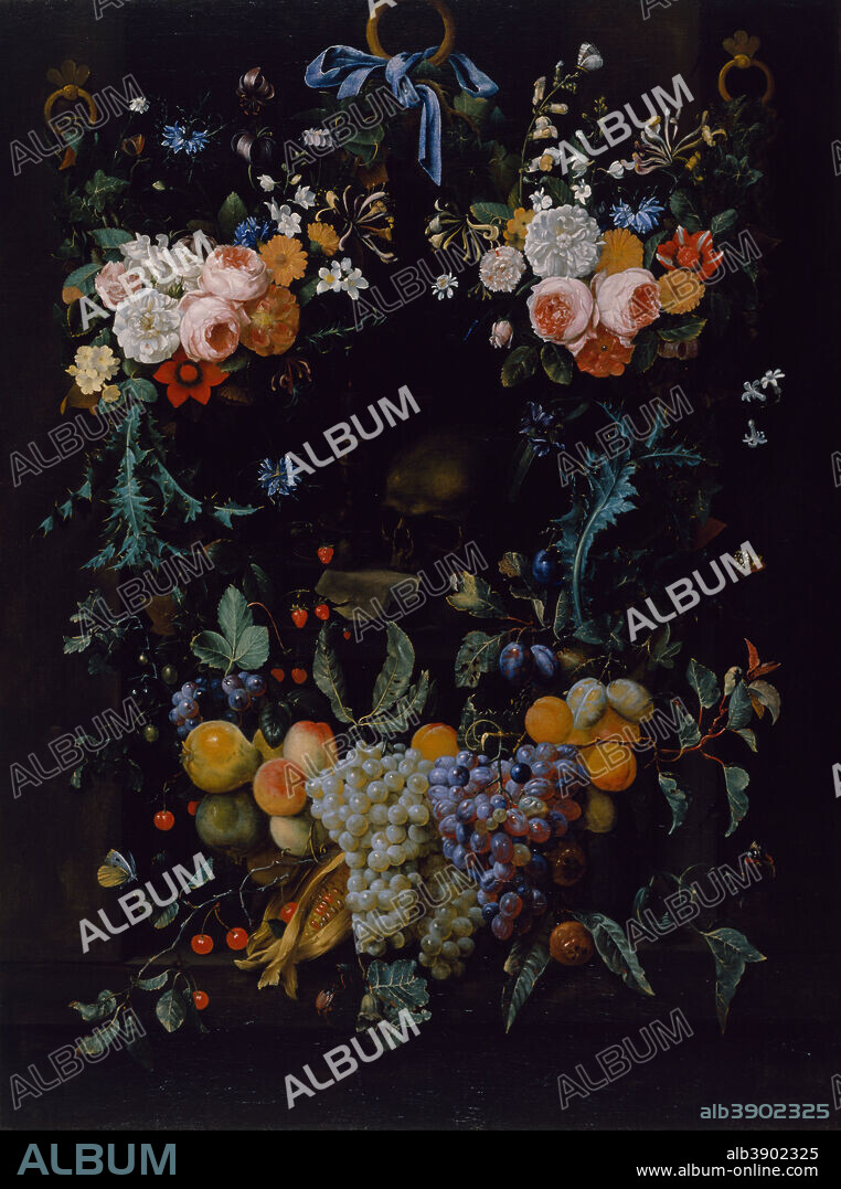 JORIS VAN SON. Allegory on Human Life. Date/Period: Ca. 1658-1660. Painting. Oil on canvas. Height: 124.70 mm (4.90 in); Width: 92.70 mm (3.64 in).