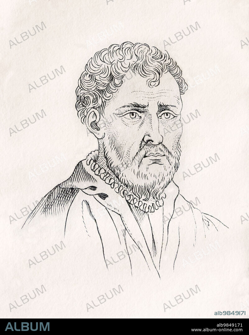 Battista Franco Veneziano aka Giovanni Battista Franco, il Semolei or Battista Franco, before 1510 Ã¢â‚¬â€œ 1561. Italian Mannerist painter and printmaker in etching active in Rome, Urbino, and Venice in the mid 16th century. From Le Vite de' piÃƒÂ¹ eccellenti pittori, scultori, e architettori or Lives of the Most Excellent Painters, Sculptors, and Architects by Vasari, published 1829.