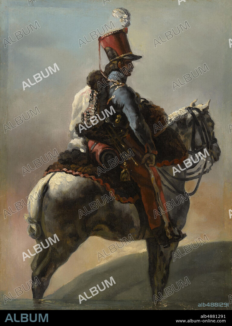 Style of Théodore Géricault, French, 17911824, Study after 'Trumpeter of the Hussars', c. 181527, Oil on canvas, 14 1/16 x 10 5/8 in. (35.7 x 27 cm).