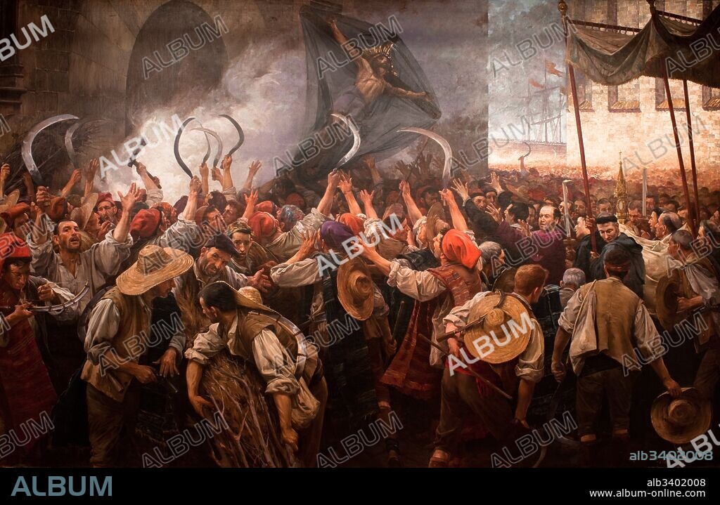 ANTONI ESTRUCH I BROS. Antonio Estruch Bros / "Corpus de sangre", 1907, Pintura (óleo sobre tela), 262 x 404 cm.