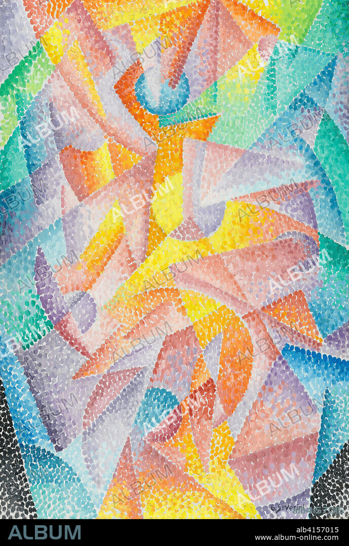 Gino Severini (Cortona 1883 - París 1966). Expansión de la luz (Centrífuga y centrípeta) (hacia 1913 - 1914). Óleo sobre lienzo. 65 x 43,3 cm.
