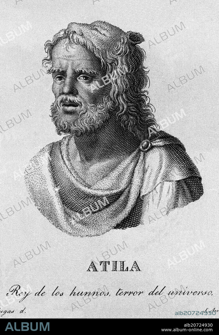 JUAN AMILLS (1800-53) GRABADOR. ATILA REY DE LOS HUNOS.