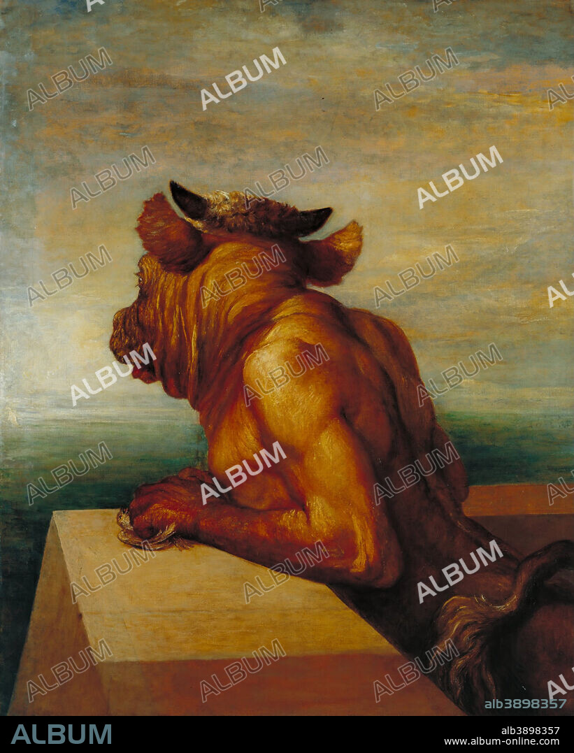 GEORGE FREDERIC WATTS. The Minotaur. Date/Period: 1885. Painting. Oil on canvas. Height: 1,181 mm (46.49 in); Width: 945 mm (37.20 in).
