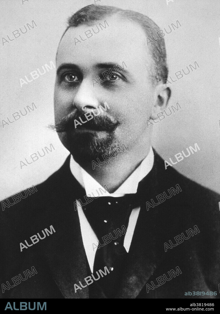 Felix Hoffmann (January 21, 1868 - February 8, 1946) was a German chemist. In 1894, he joined Bayer as a research chemist. In 1897, Hoffmann, by acetylating salicylic acid with acetic acid, succeeded in creating acetylsalicylic acid (ASA) in a chemically pure and stable form. Studies found it to be a pain-relieving, fever-lowering and anti-inflammatory substance. The company developed a cost-effective production process that would facilitate the promising active ingredient to be supplied as a pharmaceutical product. In 1899 it was marketed for the first time under the trade name Aspirin. That same year he also re-synthesized diamorphine, which was popularized under the Bayer trade name of "heroin". Hoffmann moved to the pharmaceutical marketing department, where he stayed until his retirement in 1928. He never married and died in 1946 at the age of 78. No photographer credited, undated.
