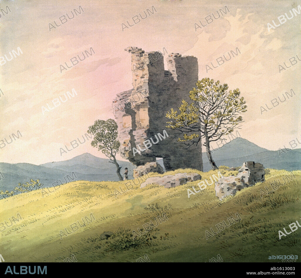 The Castle in Teplitz  Caspar David Friedrich (1774-1840 German)  Pushkin Museum of Fine Arts, Moscow, Russia.