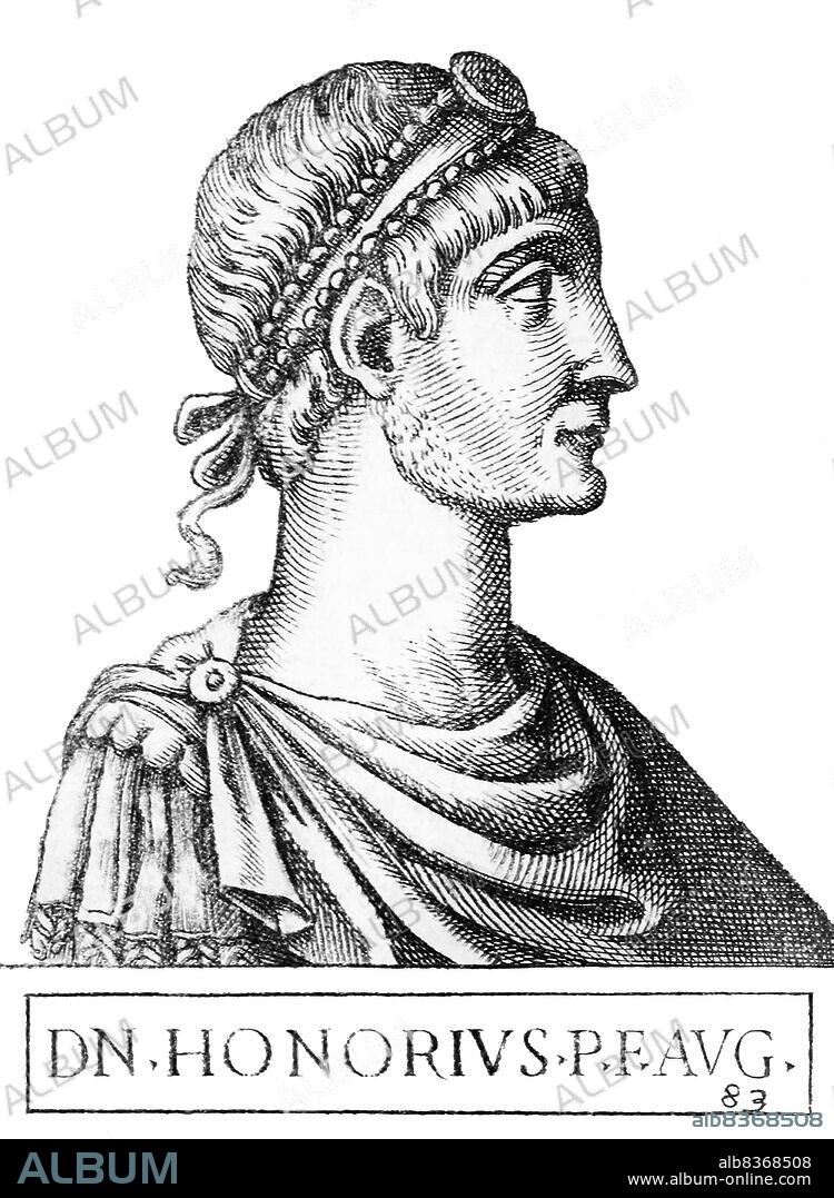 Honorius (384-423) was the second son of Emperor Theodosius I and younger brother to Eastern Emperor Arcadius. Honorius was made Augustus and co-ruler in 393 CE, aged 9. When his father died two years laters, Honorius was given the Western half of the Roman Empire, while Arcadius ruled the East. Young as he was, Honorius was mainly a figurehead for General Stilicho, who had been appointed his guardian and advisor by Theodosius before his death. Stilicho made Honorius marry his daughter Maria to strengthen their bonds.<br/><br/>. Honorius' reign, which was weak and chaotic even by the standards of the rapidly declining Western Roman Empire, was marked by constant barbarian invasions and usurper uprisings. Stilicho defeated many of these threats and played an important role in holding the empire together, but the sudden execution of Stilicho on Honorius' orders in 408 CE paved the way for the empire's collapse, with many of Stilicho's troops defecting en masse to the banner of King Alaric I of the Visigoths.<br/><br/>. Chaos and terror gripped the Western Roman Empire without Stilicho's guiding hand, entire swathes of the empire rising up in protest or lost. Rome itself had been sacked by Alaric in 410 CE, the first time in 800 years. Honorius died of edema in 423 CE without an heir, widely considered as one of the worst emperors in Roman history.