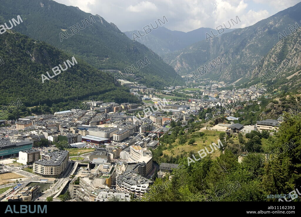 Andorra la Vella, capital city of Andorra state.