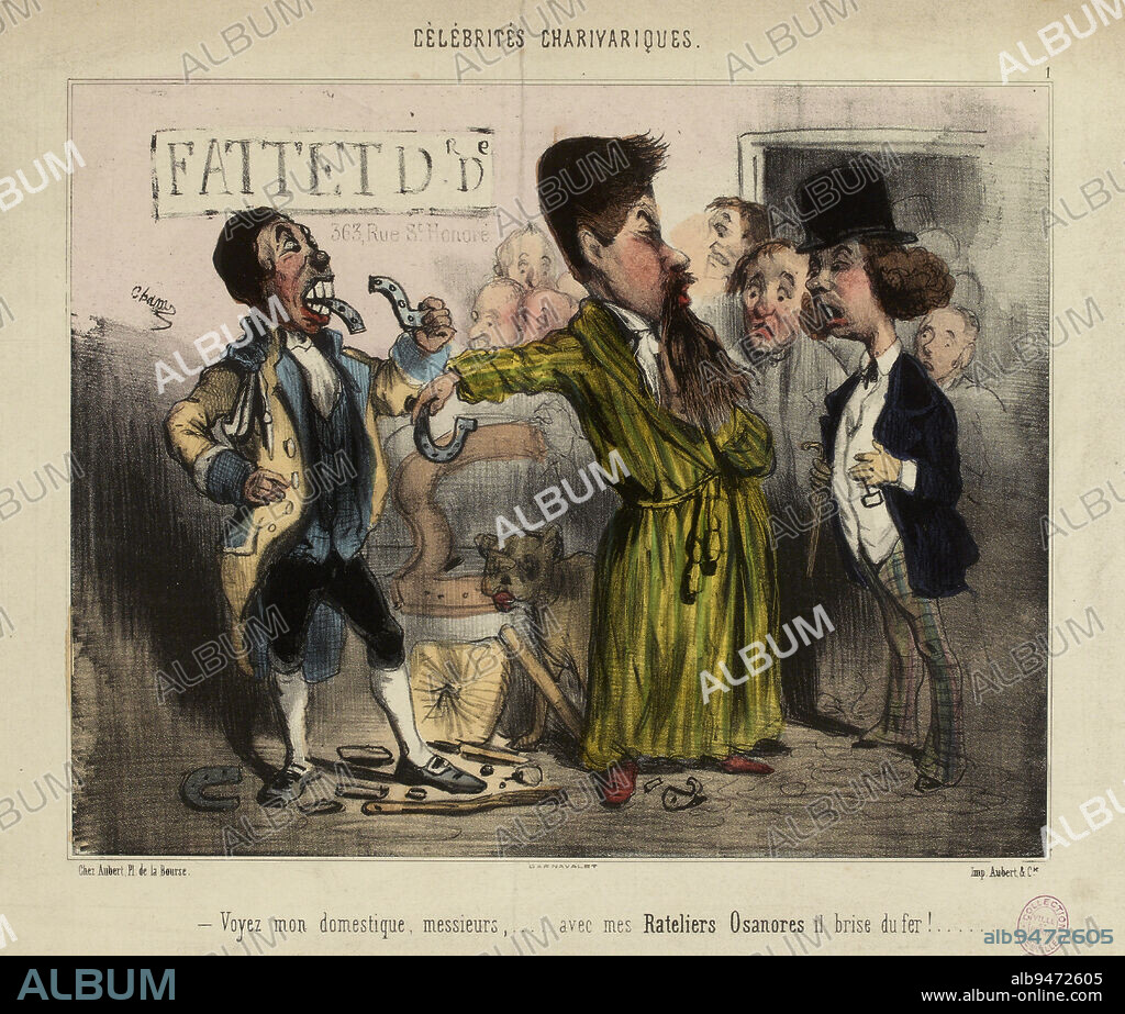 - See my servant, gentlemen [...]. / 1., Cham (Amédée Charles de Noé, dit), Draftsman-lithographer, Aubert and Cie, Printer-lithographer, Aubert and Cie, Publisher, Array, Print, Graphic arts, Print, Lithography, Print en couleurs, Dimensions - Work: Height: 25.8 cm, Width: 31.5 cm, Dimensions - Montage: Height: 30.5 cm, Width: 34.3 cm.