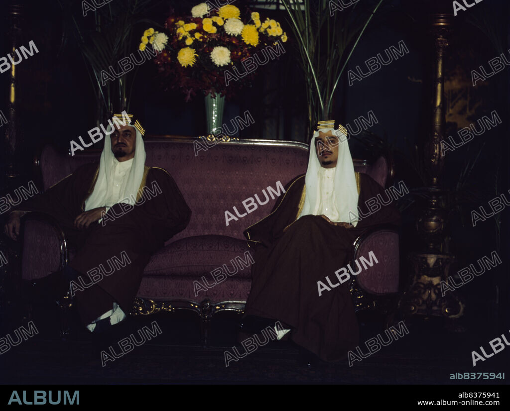 JOHN ROUS. Amir Khalid [right] and Amir Faisal, sons of King Ibn Saud of Saudi Arabia. Their Royal Highnesses recently concluded an extensive visit in the United States as guests of the government. They have made a special study of irrigation projects in the United States. The princes at their own farewell reception in the nation's capital.