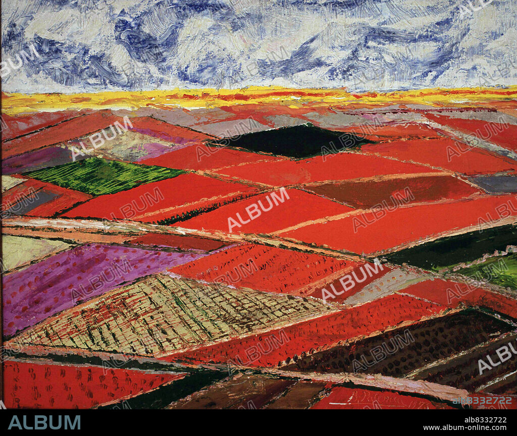 BENJAMÍN PALENCIA. PALENCIA , BENJAMIN. PINTOR ESPAÑOL. BARRAX 1902-1980. " TIERRAS ROJAS " , OLEO DEL AÑO 1973. JUNTA DE CASTILLA - LA MANCHA. ATENCION: AUTOR CONTEMPORANEO SUJETO A COPYRIGHT ©. EL CLIENTE FINAL ES RESPONSABLE DE LA GESTION DE LOS DERECHOS DE AUTOR CON LAS SOCIEDADES EXISTENTES DE GESTION DE DERECHOS O DIRECTAMENTE CON LOS ORGANISMOS TITULARES DE LOS MISMOS.