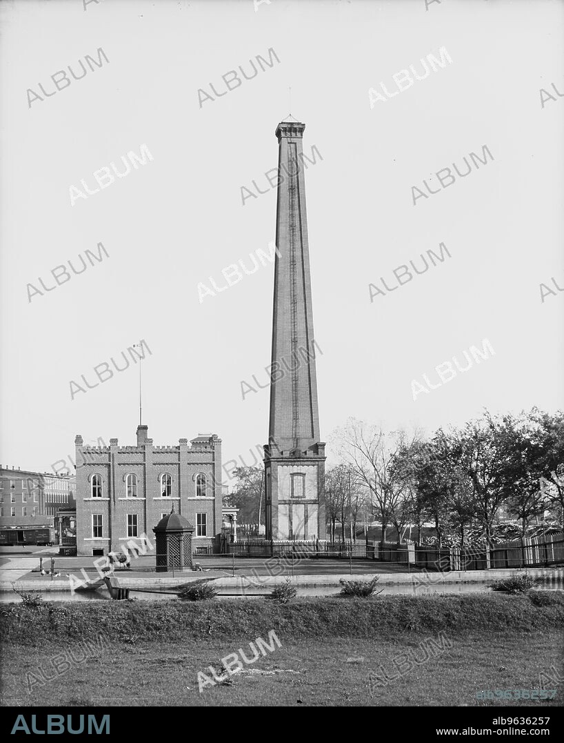 Chimney of old Confederate Powder Works Mill, Augusta, Ga., between 1900 and 1910.