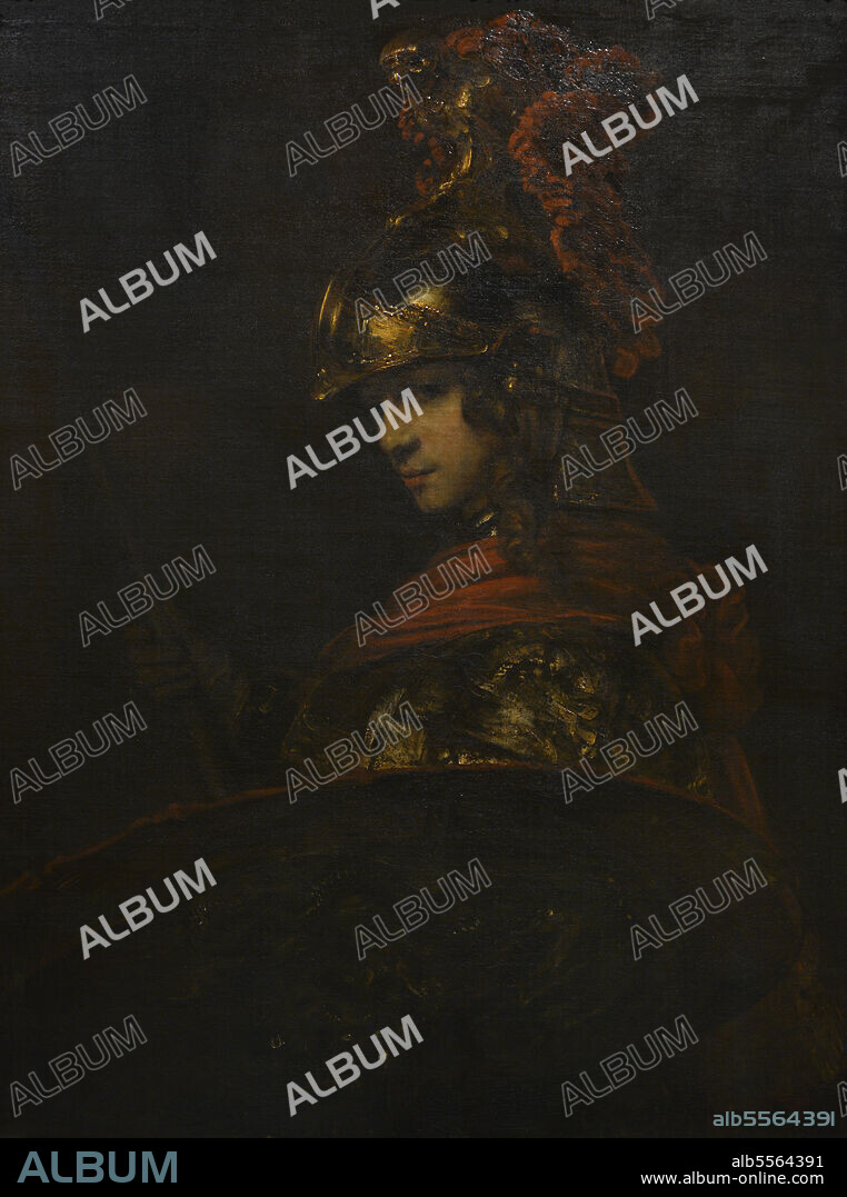 REMBRANDT HARMENSZ VAN RIJN (1606-1669). DUTCH PAINTER.. Rembrandt (Rembrandt Harmensz van Rijn) (1606-1669). Dutch painter and printmaker. Pallas Athena, ca. 1657. Detail. Oil on canvas. Calouste Gulbenkian Museum. Lisbon, Portugal.