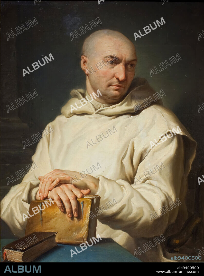 Portrait of a Carthusian Monk, c. 1715, Jean Restout II, French, 16921758, 39 x 28 in. (99.06 x 71.12 cm) (canvas), Oil on canvas, France, 18th century, Jean Restout II specialized in religious subjects, producing work that found great favor with Frances monasteries. This vivid image of a monk is among several early paintings by Restout depicting members of the Carthusian order and its founder, Saint Bruno. The reclusive Carthusians, recognized by their shaved heads and hooded white clothing, lived in solitude and poverty, copying books and contemplating the contents. This mans identity is unknown. The delicate modulation of light across his face reveals his wrinkled brow and five oclock shadow. Restouts skillful modeling of the hands and white habit makes them appear tangible.