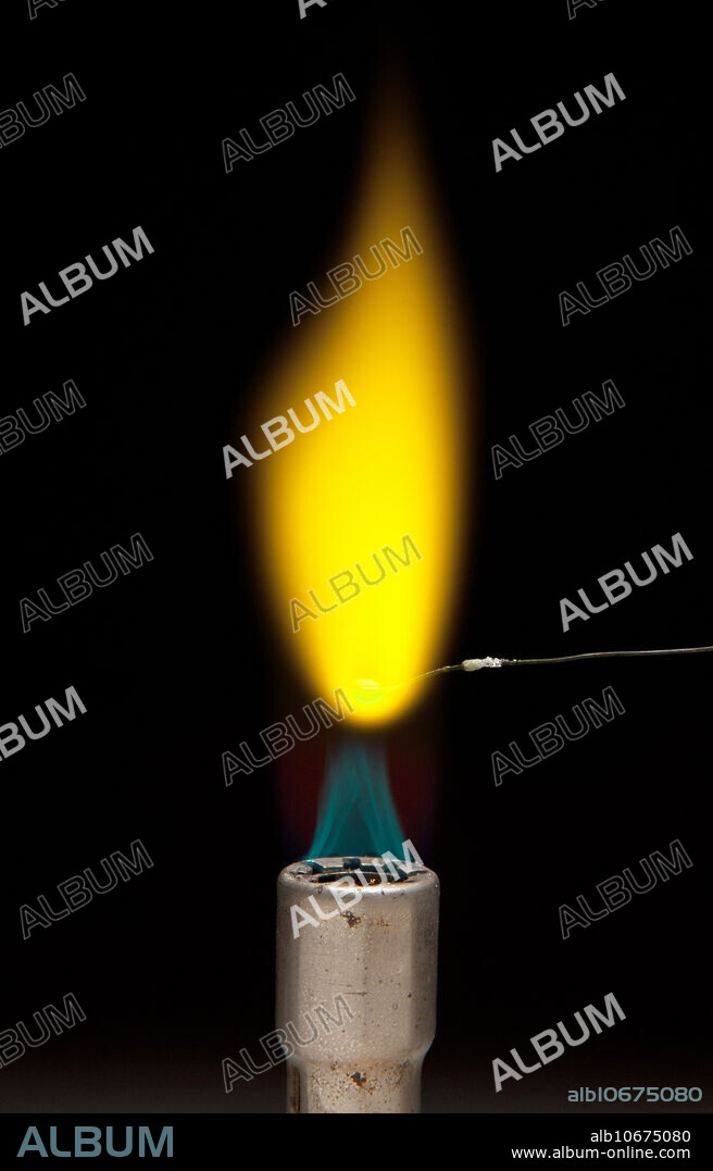 Sodium chloride (NaCl) gives a yellow flame in a flame test.