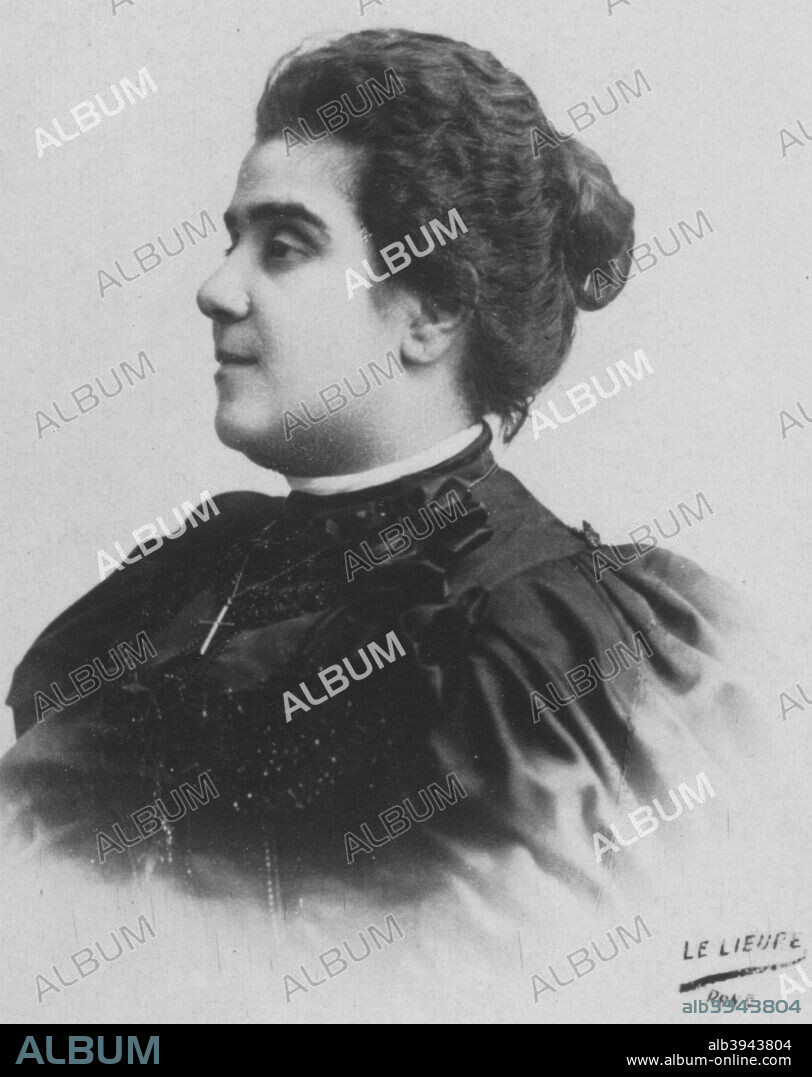 'Mathilde Serao', c1893. Matilde Serao (1856-1927), Greek-born Italian journalist and novelist. She was the founder and editor of Il Mattino, and she also wrote several novels. From the 2e collection [Felix Potin, c1893].