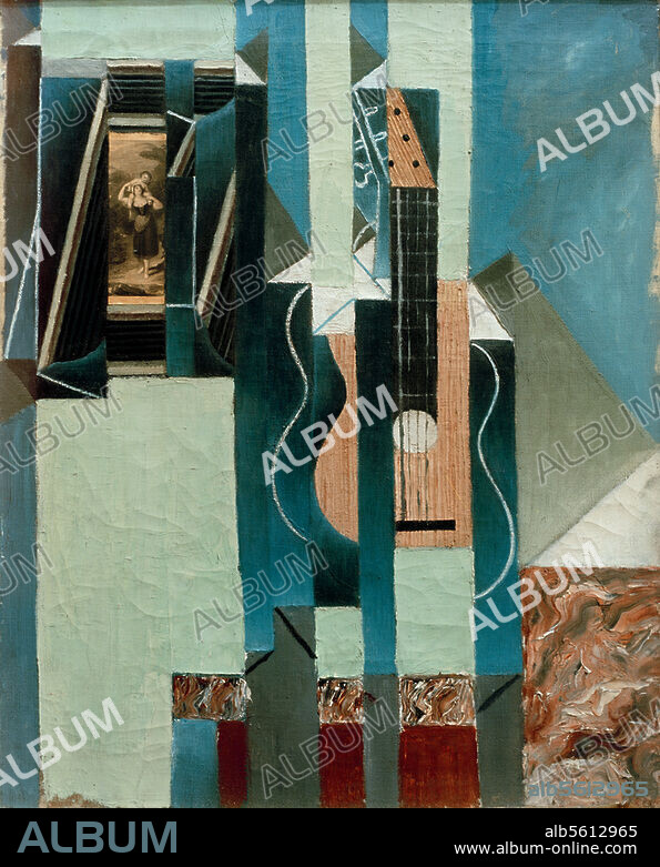 JUAN GRIS. Gris, Juan. 1887-1927. "The guitar", 1913. Oil and paper on canvas, 61 × 50 cm. Sammlung Kahnweiler. Paris, Musée National d'Art Moderne.