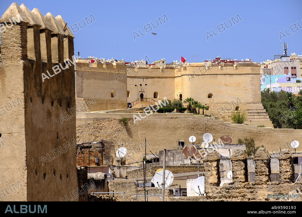 Borj nord castle from the city walls, Fez, morocco, africa.
