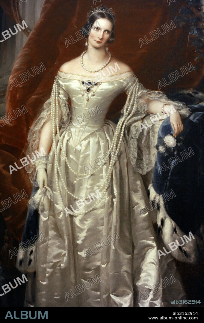 Alejandra Fiodorovna Romanova (1872-1918). Última emperatriz de Rusia, consorte del zar Nicolás II. Retrato, 1840. Oleo sobre lienzo. Obra de Christina Robertson (1796-1854). Museo del Hermitage (The State Hermitage Museum). San Petersburgo. Rusia.