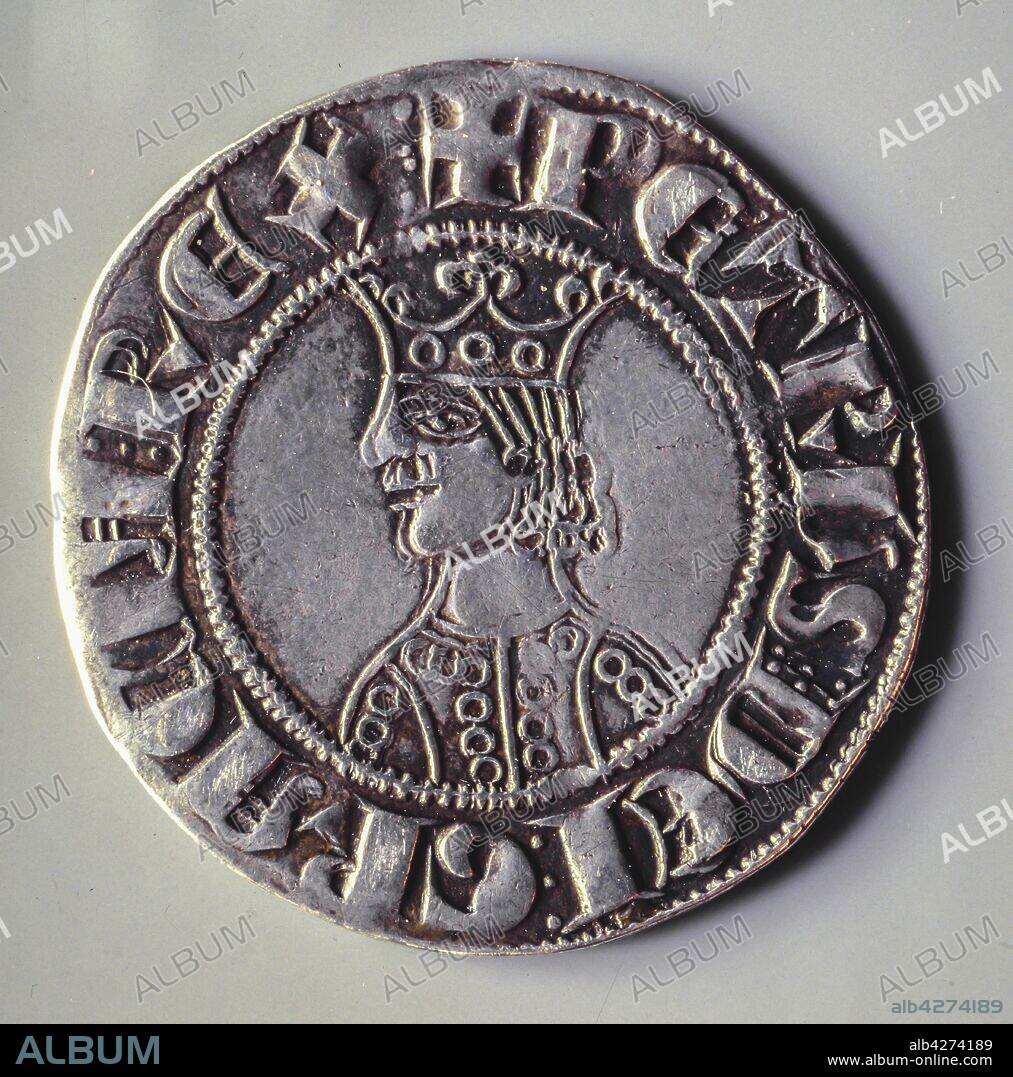 Croat, moneda de plata de Pedro II el Grande, acuñada en Barcelona, siglo XIII.