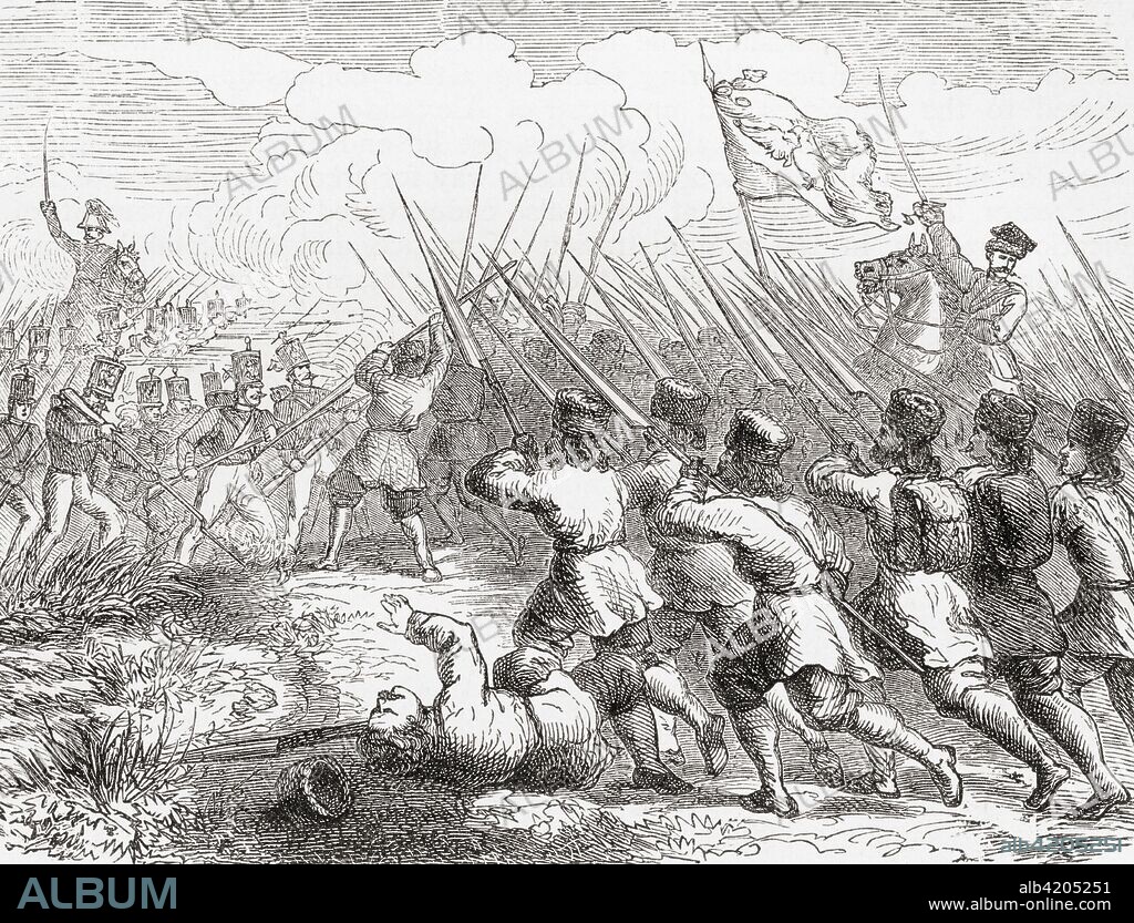 Polish peasant insurgents in the January Uprising of 1863.  The uprising began as a spontaneous protest by young Poles against conscription into the Imperial Russian Army.  From Ward and Lock's Illustrated History of the World, published c.1882.