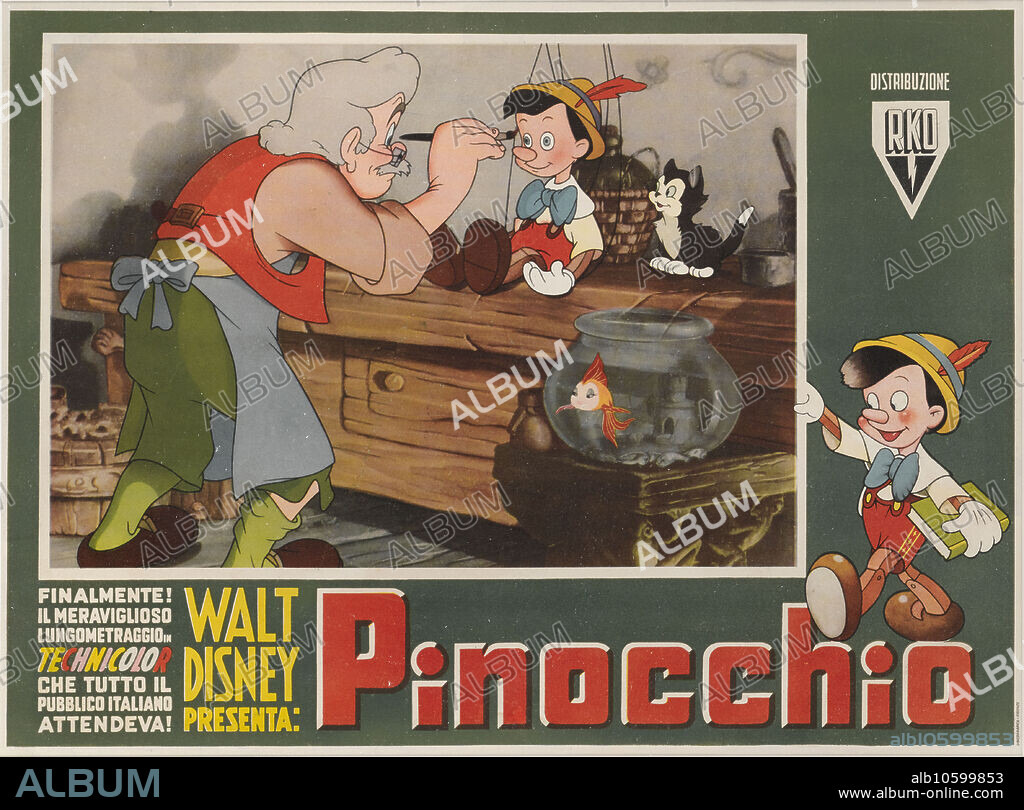 WALT DISNEY PRODUCTIONS. Movie poster "Pinocchio".