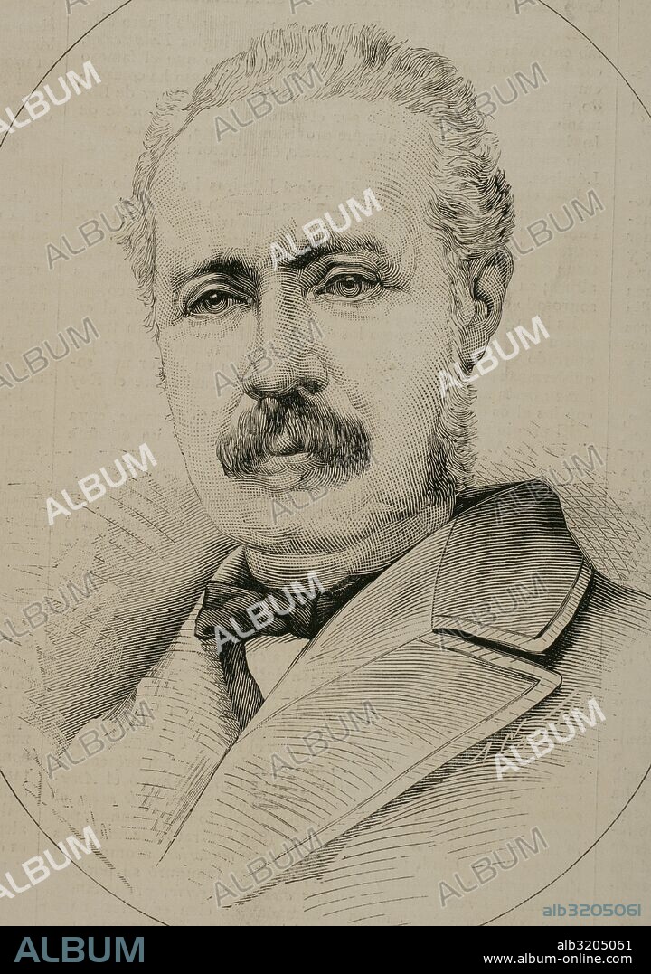 Charles George Gordon (1833-1885). British Army officer and administrator. Portrait. Engraving by Arturo Carretero. "La Ilustracion Espanola y Americana", 1884.